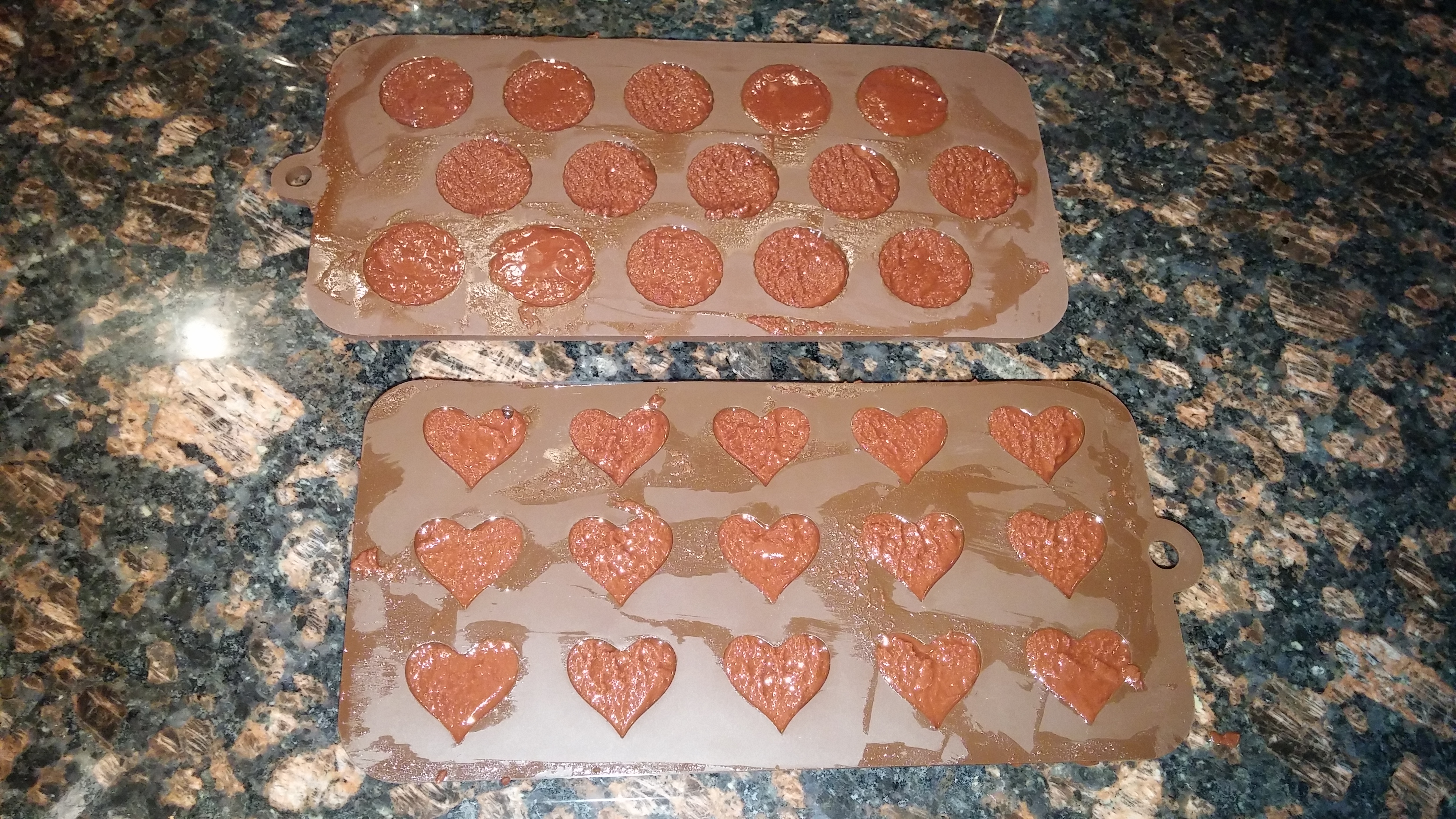 Coconut Cocoa Fudge Bites in Silicone Trays