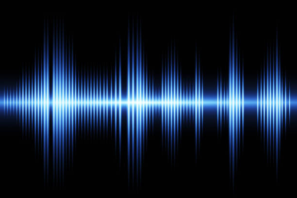 Equalizer sound wave. Blue on black background