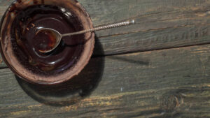 Maple Syrup Caramel in a Bowl on Wooden Table