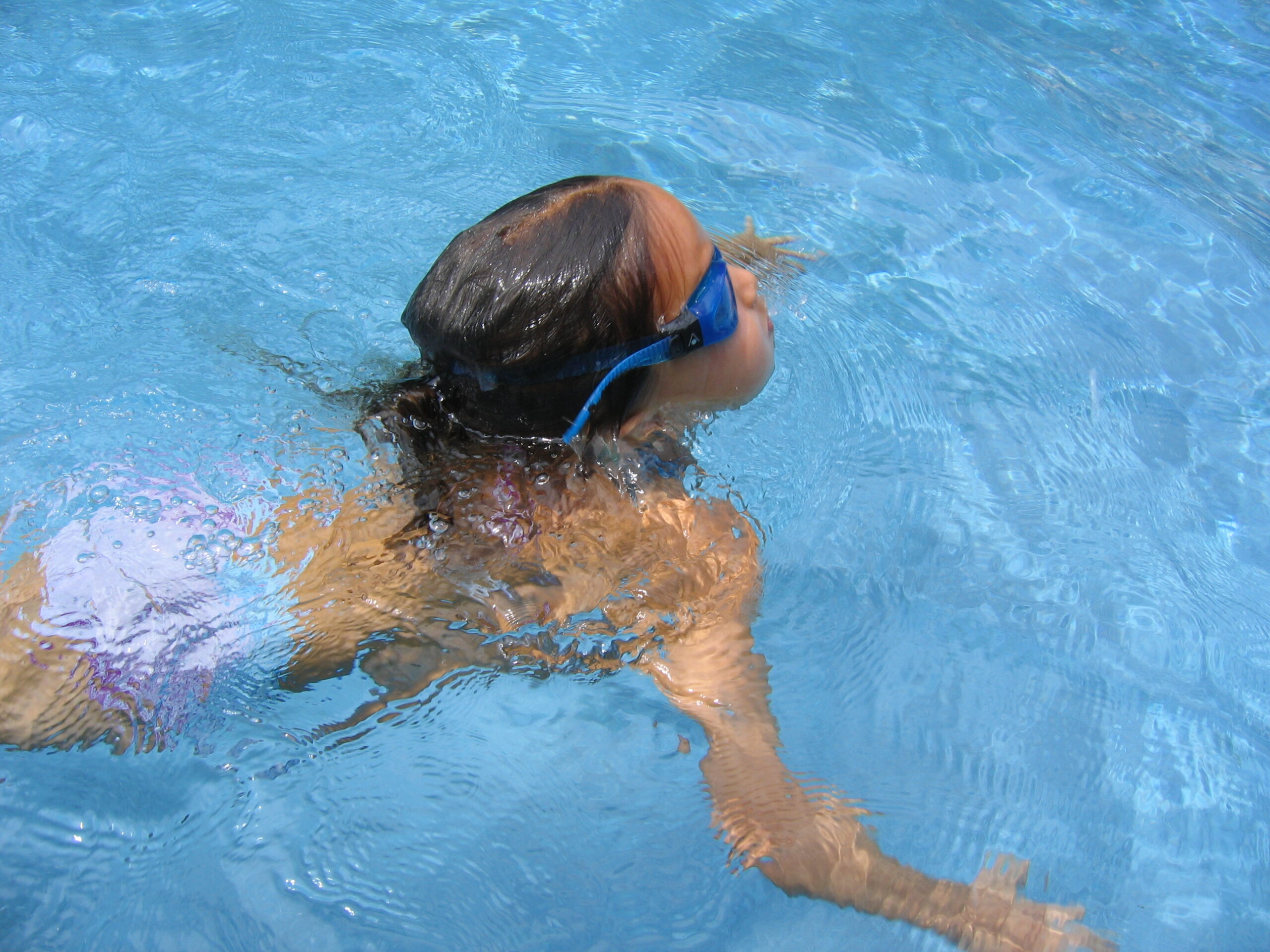 Girl swimming breastroke