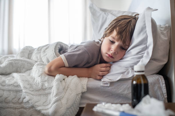 Little boy ill at home